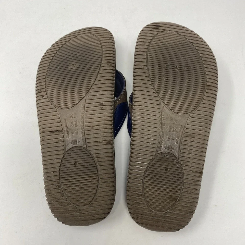 O'rageous Blue Brown Flip Flop Sandals Orageous Youth Boys Size 4‎